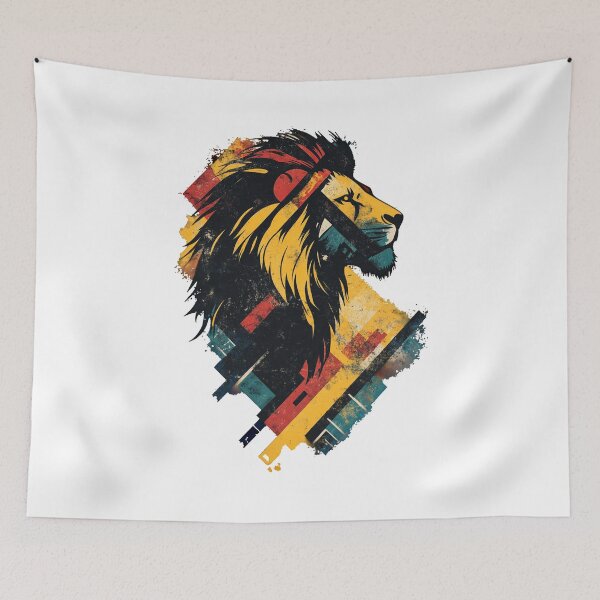 Item preview, Majestic Lion Wall Art - Bold Abstract Wildlife Print designed and sold by Blurbean.