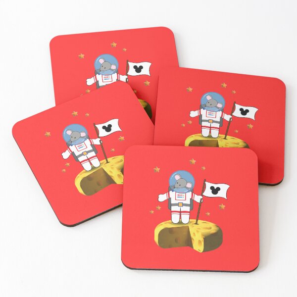 Item preview, Conquering the cheese planet, drawing of an astronaut mouse with a flag on a piece of gruyere cheese designed and sold by Martapp.