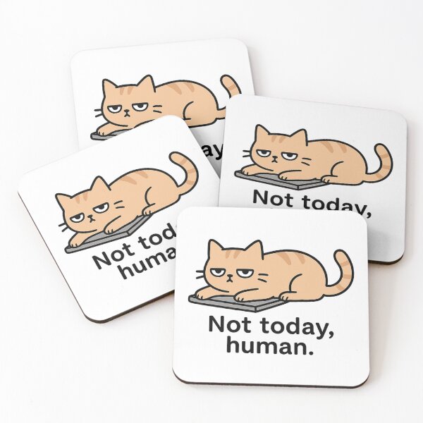 Artikelvorschau, Not Today, Human – Lazy Cat on Laptop entworfen und verkauft von Sara Raad.