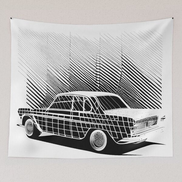 Item preview, Retro Grids: Abstract Classic Sedan Art designed and sold by ShadowAndSlate.