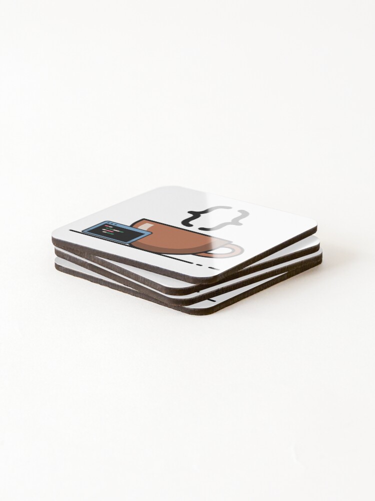 Thumbnail 4 of 5, Coasters (Set of 4), Developer's Morning Ritual: Coffee and Code designed and sold by WebBest.