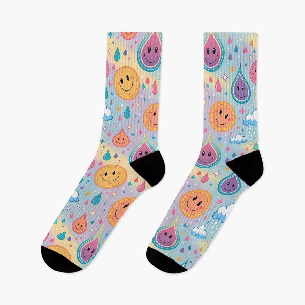 Item preview, Cute Kawaii Smiley Raindrop Pattern designed and sold by tretyakov.