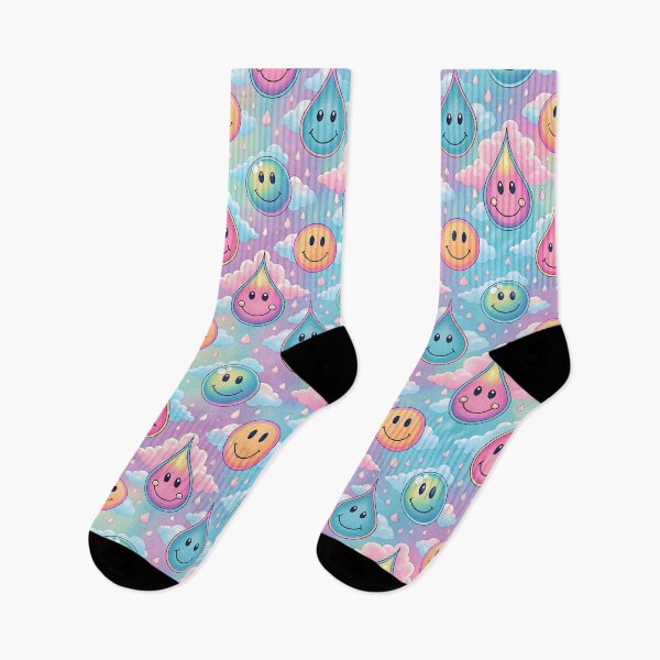 Item preview, Cute Pastel Smiley Raindrop Pattern designed and sold by tretyakov.