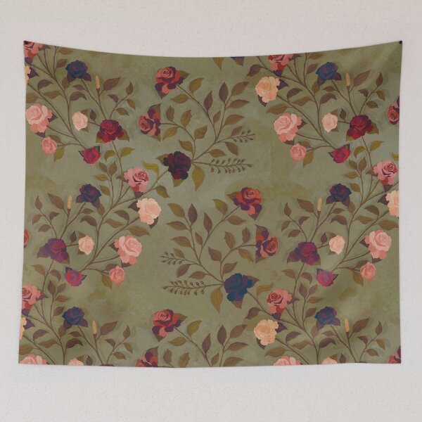 Item preview, Vintage floral green paradise  designed and sold by Mysooni.