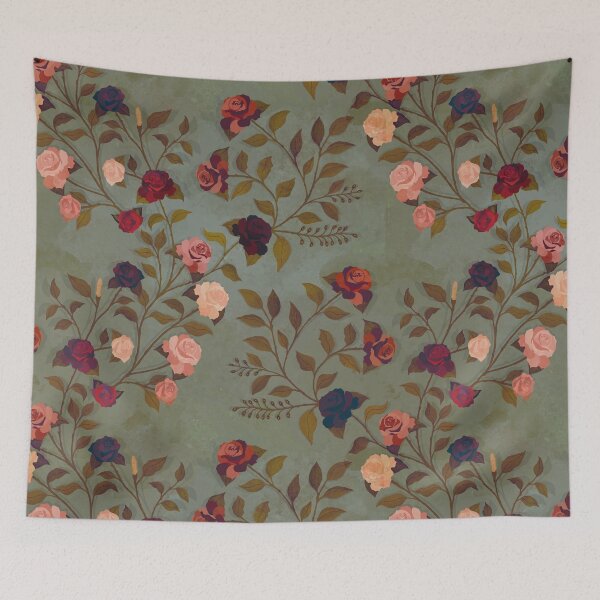 Item preview, Vintage floral mint paradise  designed and sold by Mysooni.