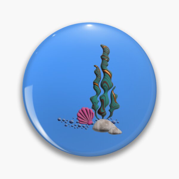 Item preview, 3d illustration of a seabed inside a rectangular frame, with the text OCEAN Y with algae, stones and a shell designed and sold by Martapp.