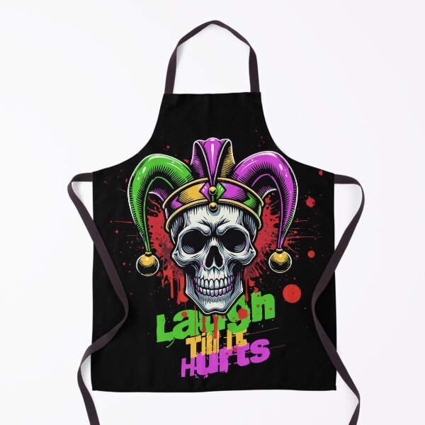 Item preview, Laugh Till It Hurts – Skull Evil Jester Neon Horror Clown Tee designed and sold by RomeoSketches.