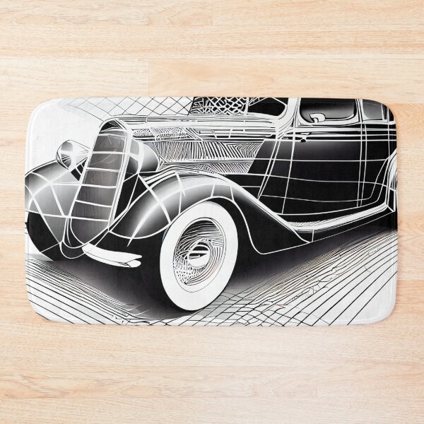 Item preview, Dynamic Chrome: Vintage Sedan Blueprint Art designed and sold by ShadowAndSlate.