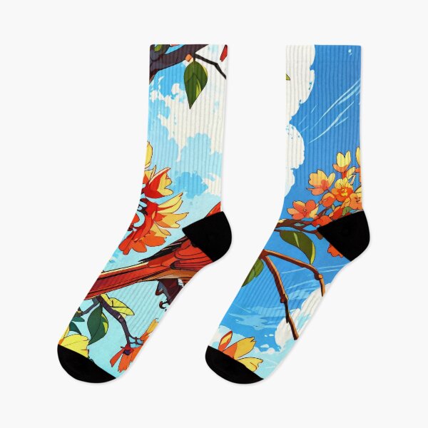 Item preview, Blue sky and red bird designed and sold by KiraChie.