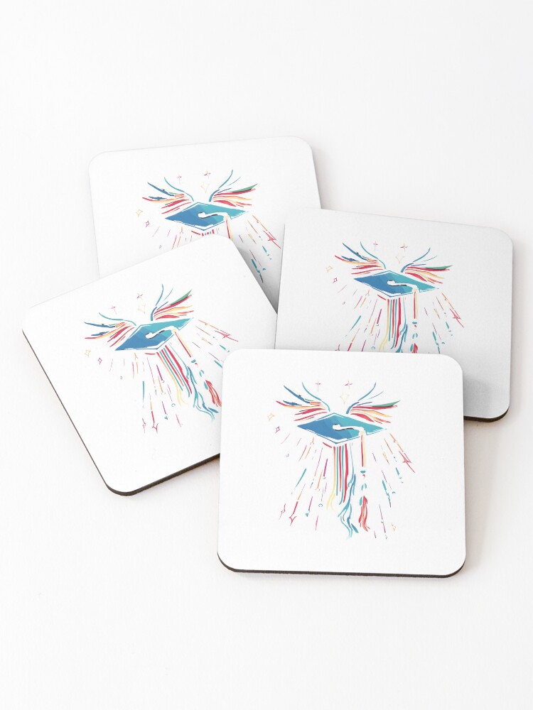 Thumbnail 1 of 5, Coasters (Set of 4), Fly High Graduate Shirt designed and sold by Ragil-Studio.