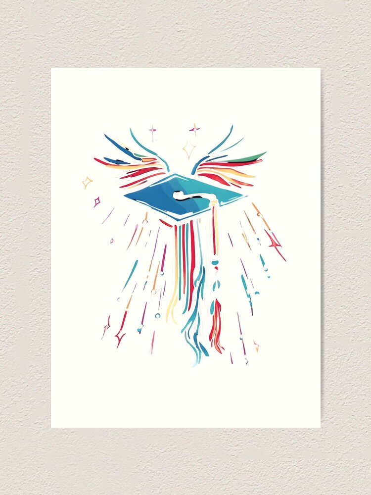Thumbnail 1 of 3, Art Print, Fly High Graduate Shirt designed and sold by Ragil-Studio.