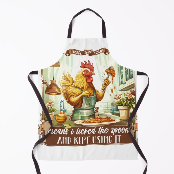 Item preview, Funny Chicken Kitchen Art - "Made with Love Means I Licked the Spoon" - Farmhouse Wall Decor designed and sold by sornchai4917.