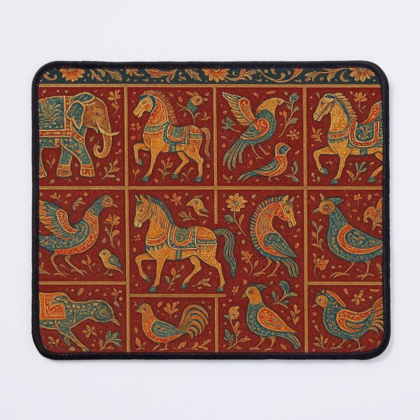Item preview, Traditional animal pattern in red designed and sold by Sigtrix.