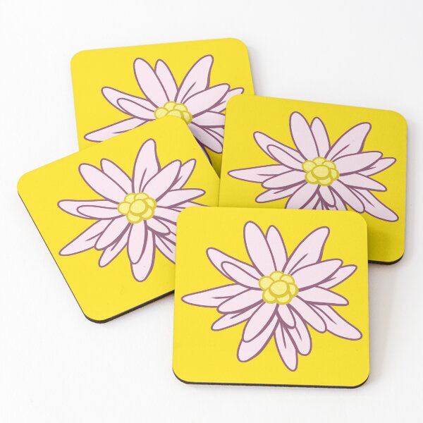 Item preview, Sunny and joyful Edelweiss on a yellow background designed and sold by TiphaineBoilet.