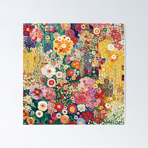 Aperçu de l'œuvre Fleurs de Klimt créée et vendue par maniacfitness.