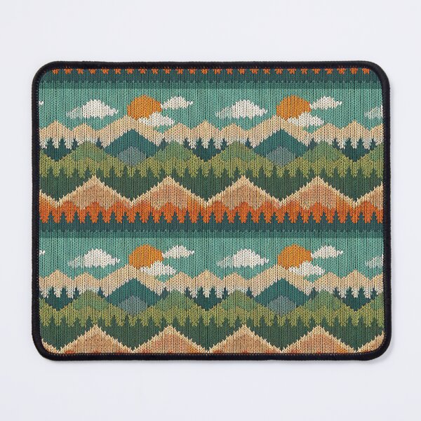 Item preview, Knitted Mountain Forest Landscape Scene designed and sold by tretyakov.