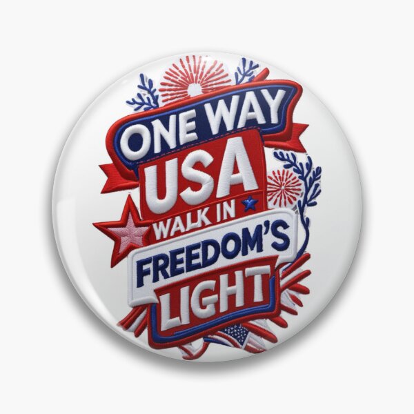Item preview, One Way USA Freedom Embroidered Patch Design designed and sold by ArtDesignTp.