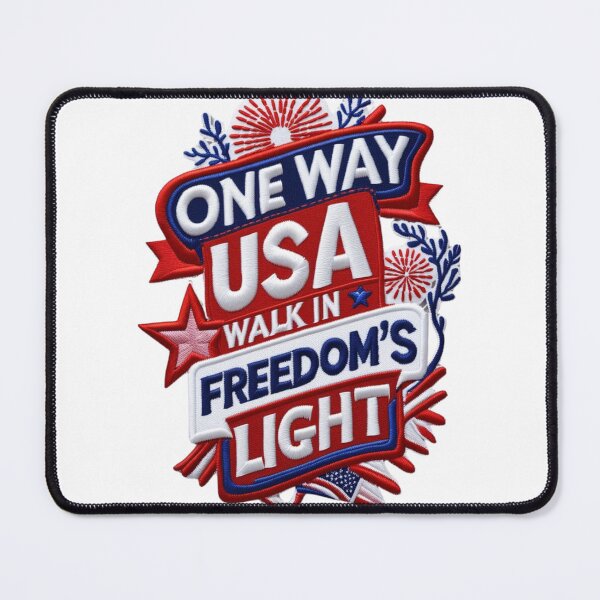 Item preview, One Way USA Freedom Embroidered Patch Design designed and sold by ArtDesignTp.