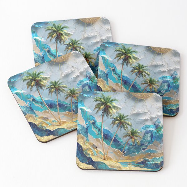 Item preview,  Golden Shores of the Azure Mirage designed and sold by Topmaxdesign.