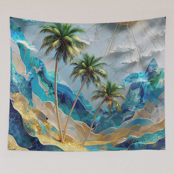 Item preview,  Golden Shores of the Azure Mirage designed and sold by Topmaxdesign.