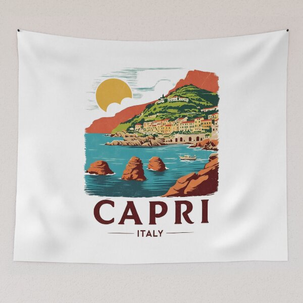 Item preview, A Vintage Travel Art of Capri - Italy  designed and sold by GoodOldVintage.