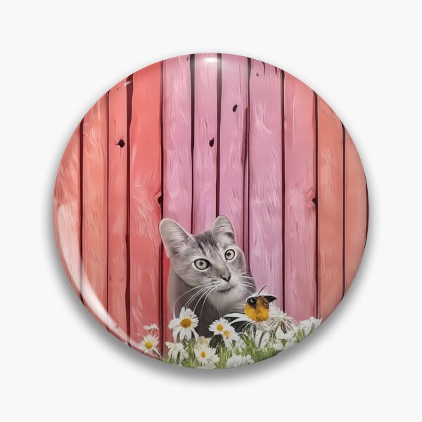 Item preview, Curious Cat, Busy Bee, Pastel Fence  designed and sold by OldDogNewDawn.