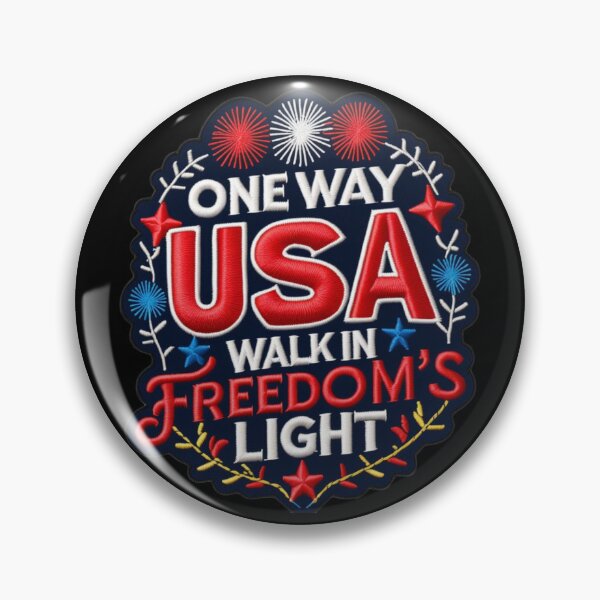 Item preview, One Way USA Walk in Freedom's Light Embroidered Patch Design designed and sold by ArtDesignTp.