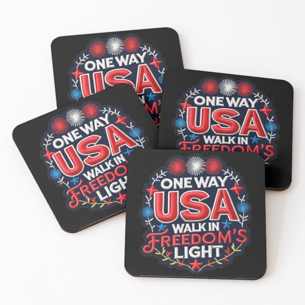 Item preview, One Way USA Walk in Freedom's Light Embroidered Patch Design designed and sold by ArtDesignTp.