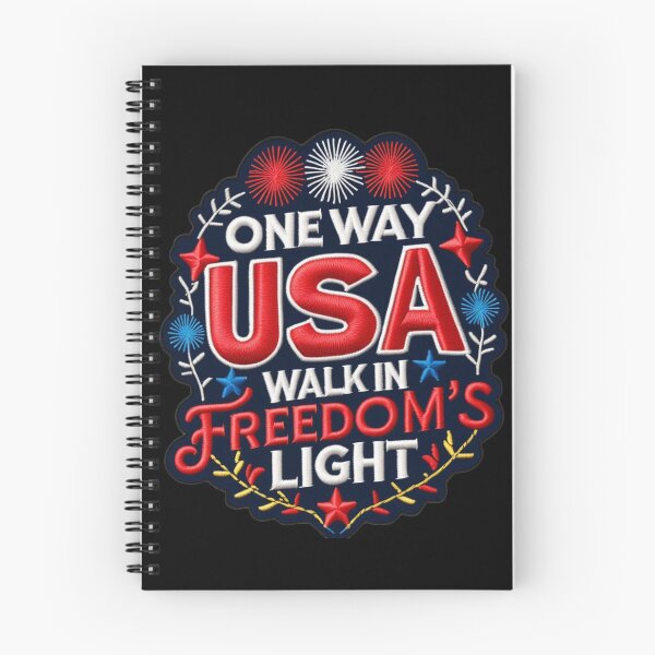 Item preview, One Way USA Walk in Freedom's Light Embroidered Patch Design designed and sold by ArtDesignTp.