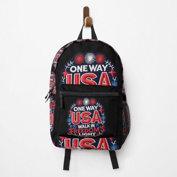 Item preview, One Way USA Walk in Freedom's Light Embroidered Patch Design designed and sold by ArtDesignTp.