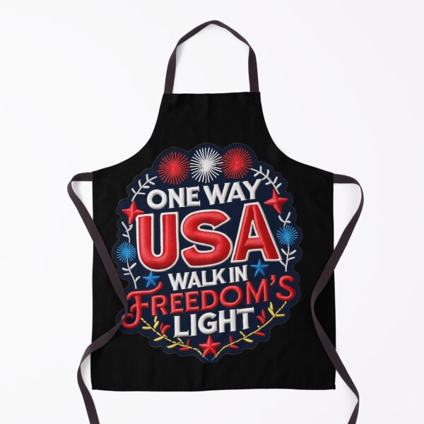 Item preview, One Way USA Walk in Freedom's Light Embroidered Patch Design designed and sold by ArtDesignTp.