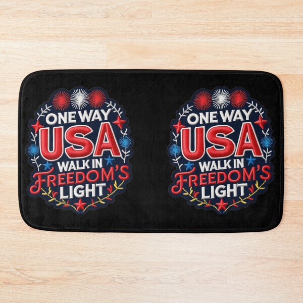 Item preview, One Way USA Walk in Freedom's Light Embroidered Patch Design designed and sold by ArtDesignTp.
