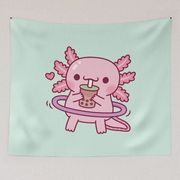 Item preview, Cute Axolotl Drinking Boba Tea While Hooping designed and sold by rustydoodle.