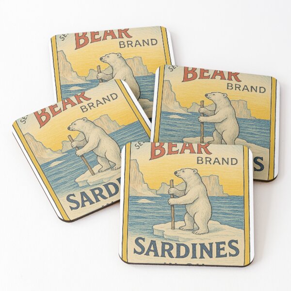 Item preview, Vintage Bear Brand Sardines in Oil Label Art designed and sold by weirdfishes123.