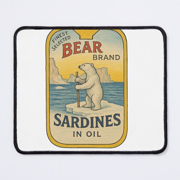 Item preview, Vintage Bear Brand Sardines in Oil Label Art designed and sold by weirdfishes123.