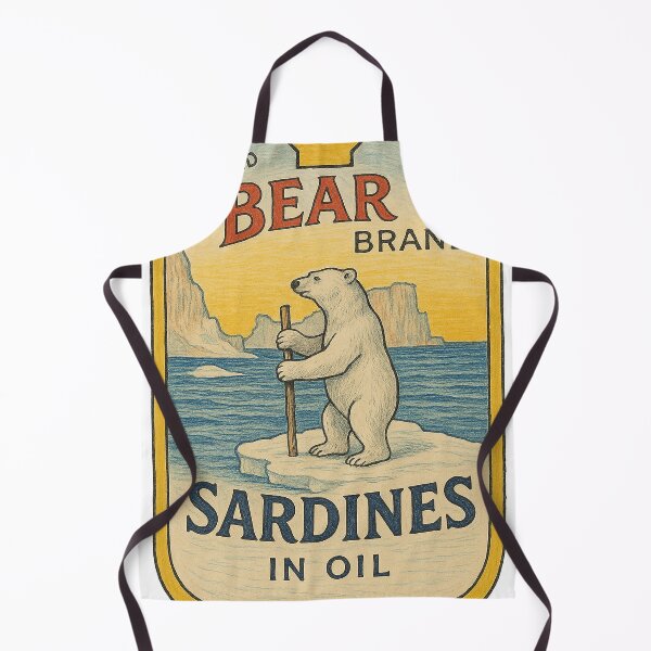 Item preview, Vintage Bear Brand Sardines in Oil Label Art designed and sold by weirdfishes123.