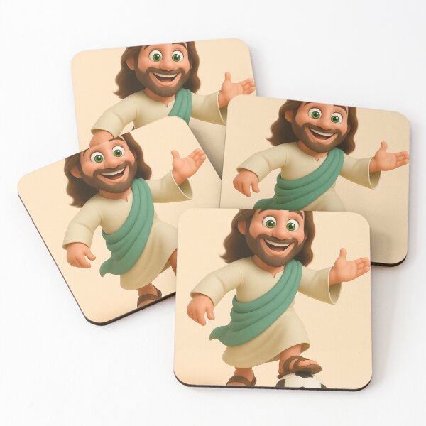 Item preview, Cute 3D Cartoon Jesus Holding a Flower – Wholesome Christian Art Design designed and sold by CrossCrafted.