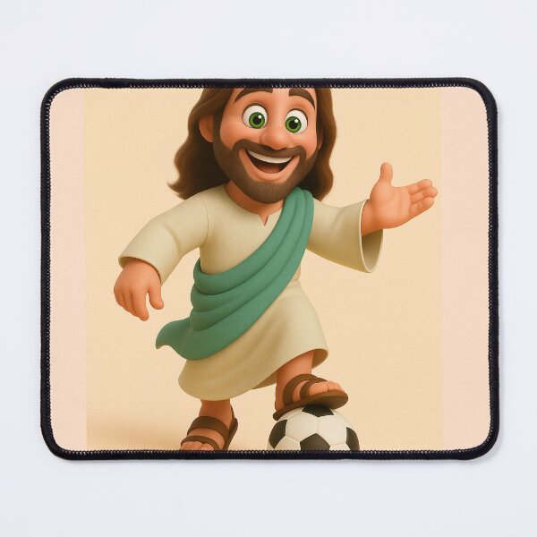 Item preview, Cute 3D Cartoon Jesus Holding a Flower – Wholesome Christian Art Design designed and sold by CrossCrafted.