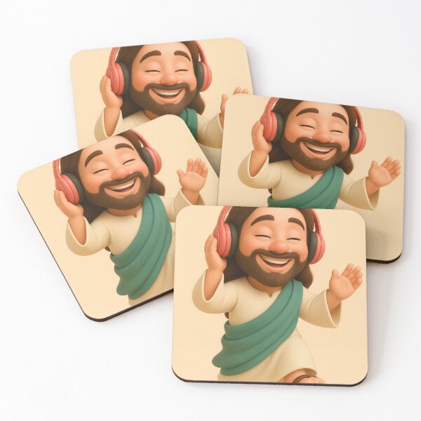 Item preview, Cute 3D Cartoon Jesus Holding a Flower – Wholesome Christian Art Design designed and sold by CrossCrafted.