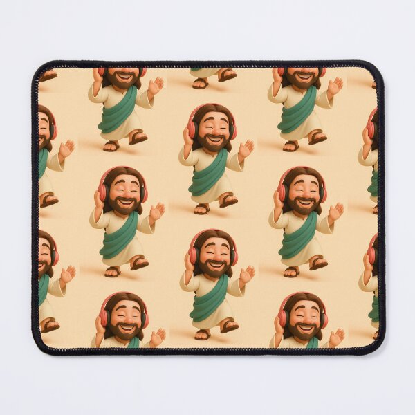 Item preview, Cute 3D Cartoon Jesus Holding a Flower – Wholesome Christian Art Design designed and sold by CrossCrafted.