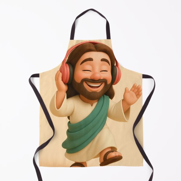 Item preview, Cute 3D Cartoon Jesus Holding a Flower – Wholesome Christian Art Design designed and sold by CrossCrafted.