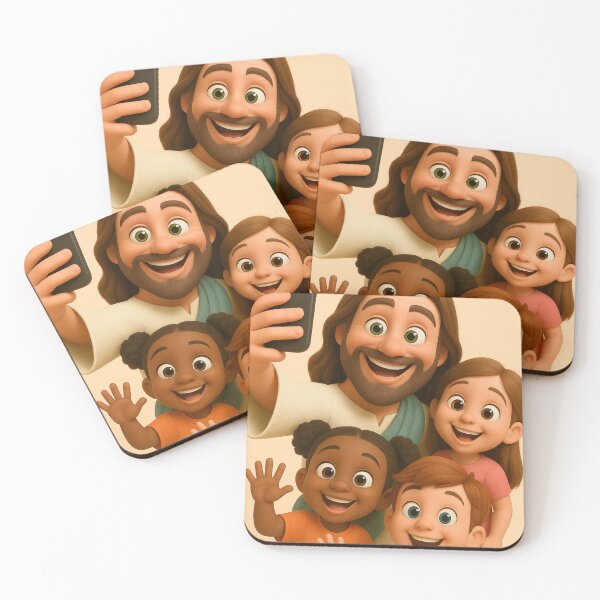 Item preview, Cute 3D Cartoon Jesus Holding a Flower – Wholesome Christian Art Design designed and sold by CrossCrafted.