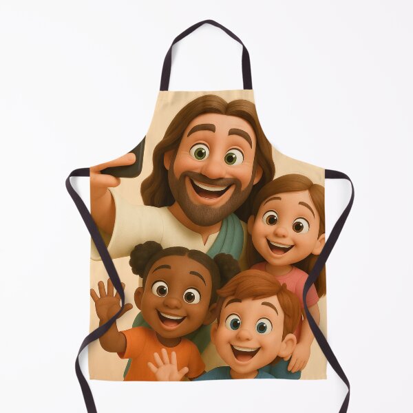 Item preview, Cute 3D Cartoon Jesus Holding a Flower – Wholesome Christian Art Design designed and sold by CrossCrafted.