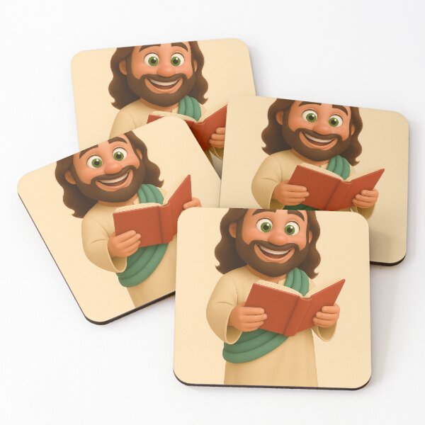 Item preview, Cute 3D Cartoon Jesus Holding a Flower – Wholesome Christian Art Design designed and sold by CrossCrafted.
