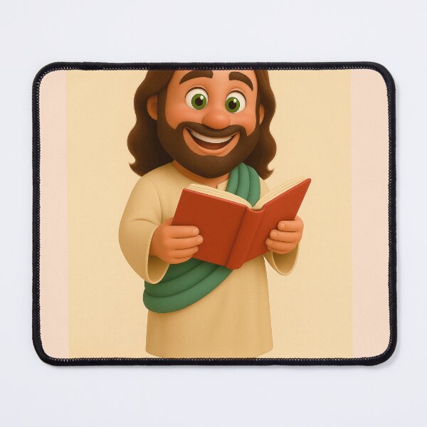 Item preview, Cute 3D Cartoon Jesus Holding a Flower – Wholesome Christian Art Design designed and sold by CrossCrafted.