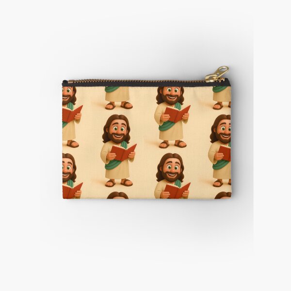 Item preview, Cute 3D Cartoon Jesus Holding a Flower – Wholesome Christian Art Design designed and sold by CrossCrafted.