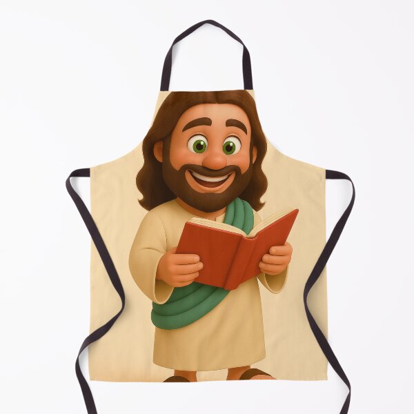 Item preview, Cute 3D Cartoon Jesus Holding a Flower – Wholesome Christian Art Design designed and sold by CrossCrafted.