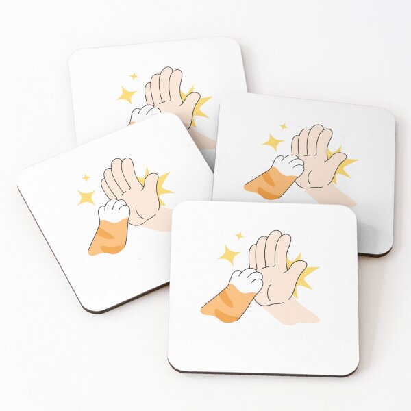 Item preview, Cat Paw and a Man's Hand High Five designed and sold by Sweetvoilet.