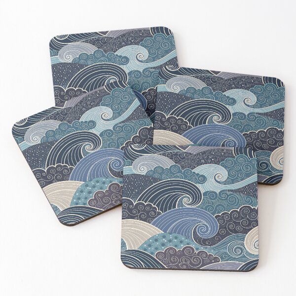 Item preview, Stylized Blue Ocean Wave Pattern designed and sold by tretyakov.