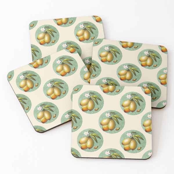 Item preview, Golden Mango Fruit Pattern – Elegant Tropical Botanical Design designed and sold by Almanzart.